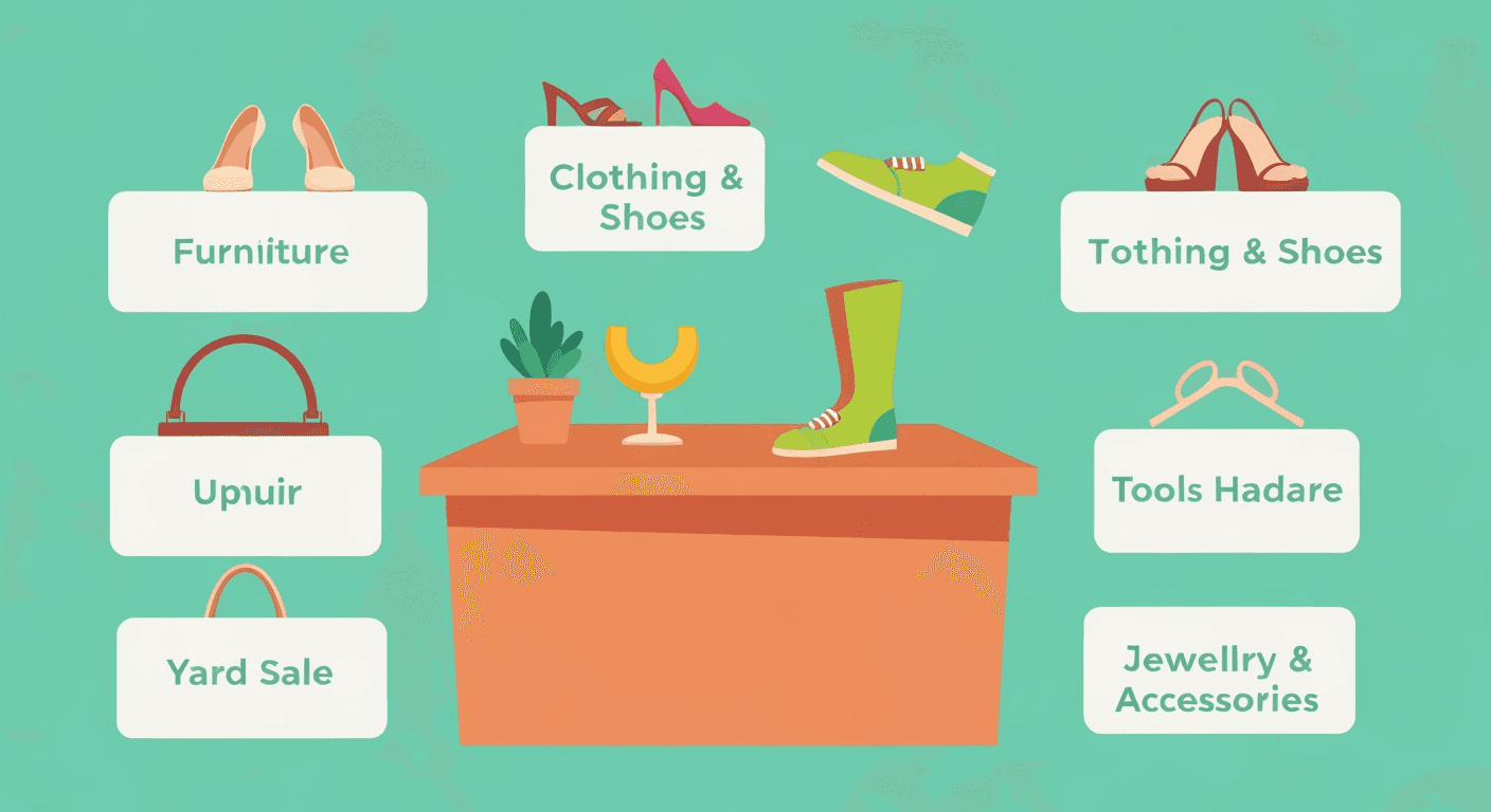 AI-generated illustration of a yard sale