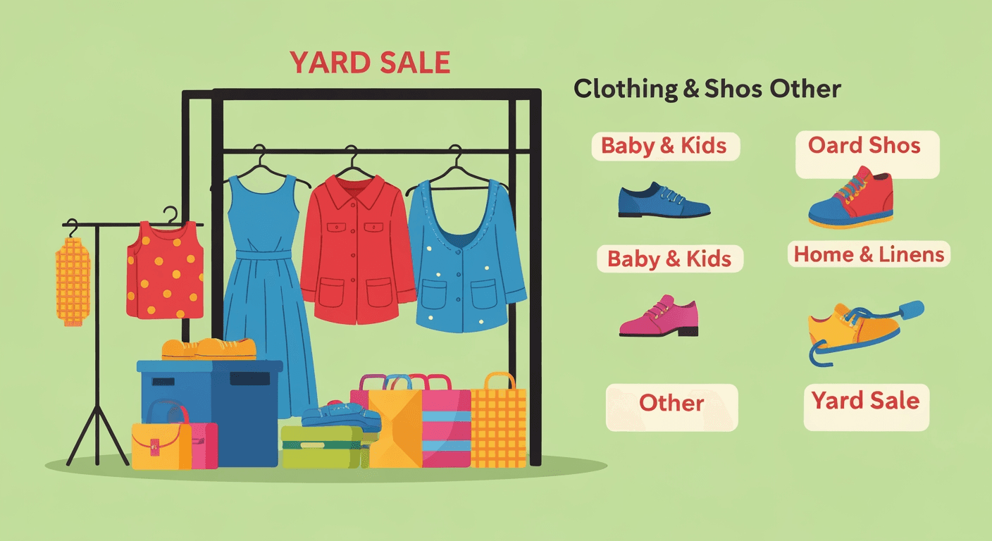 AI-generated illustration of a yard sale