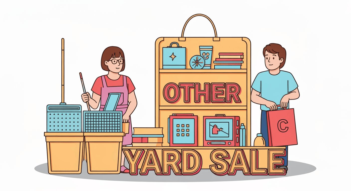 AI-generated illustration of a garage sale