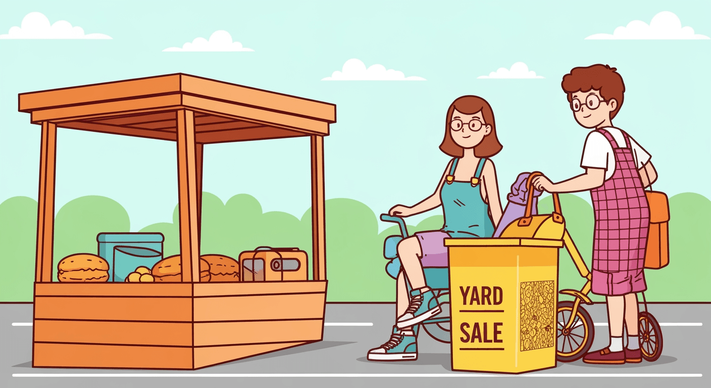 AI-generated illustration of a garage sale