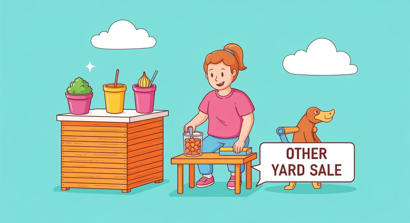 AI-generated yard sale illustration