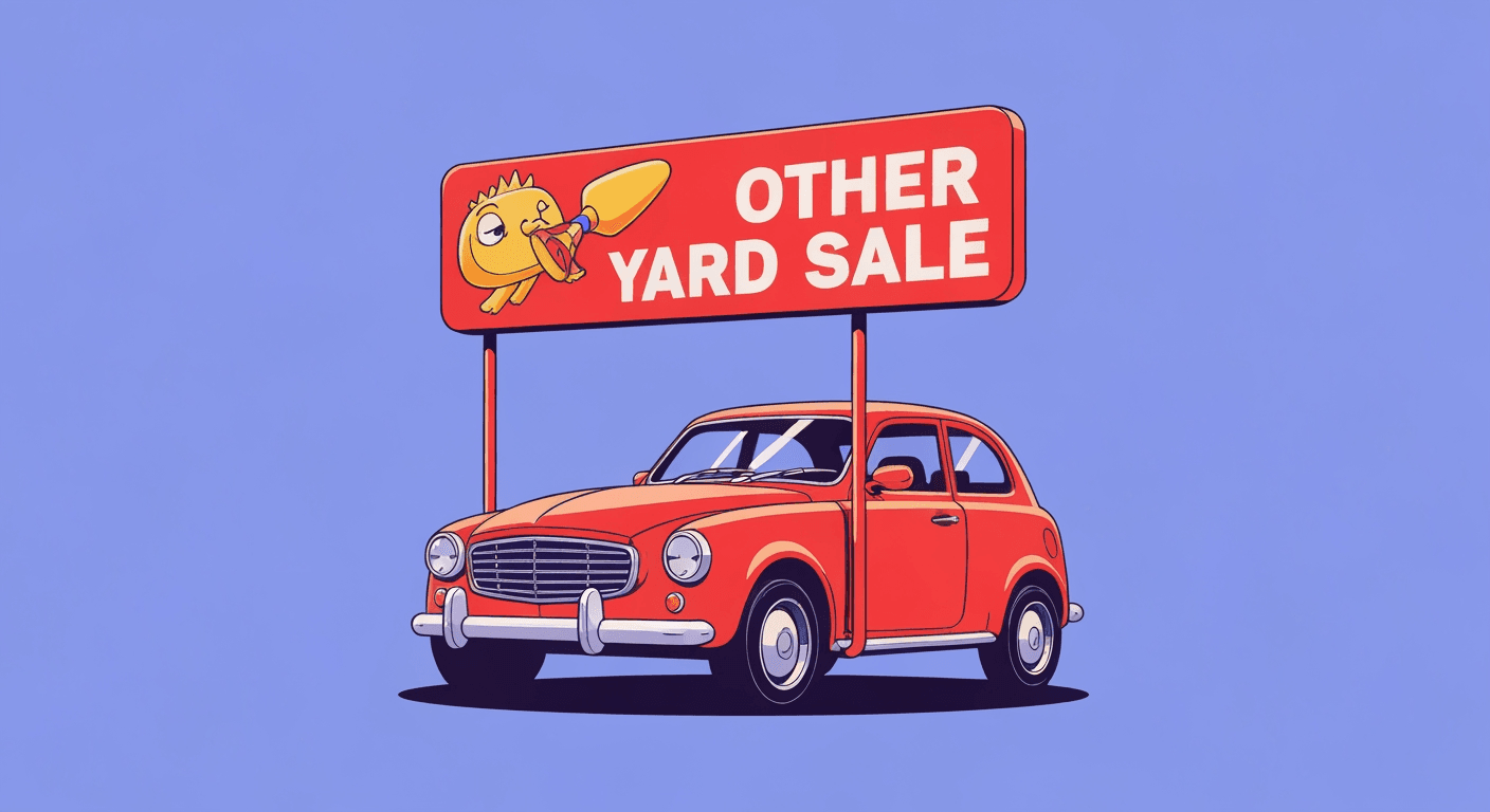 AI-generated yard sale illustration