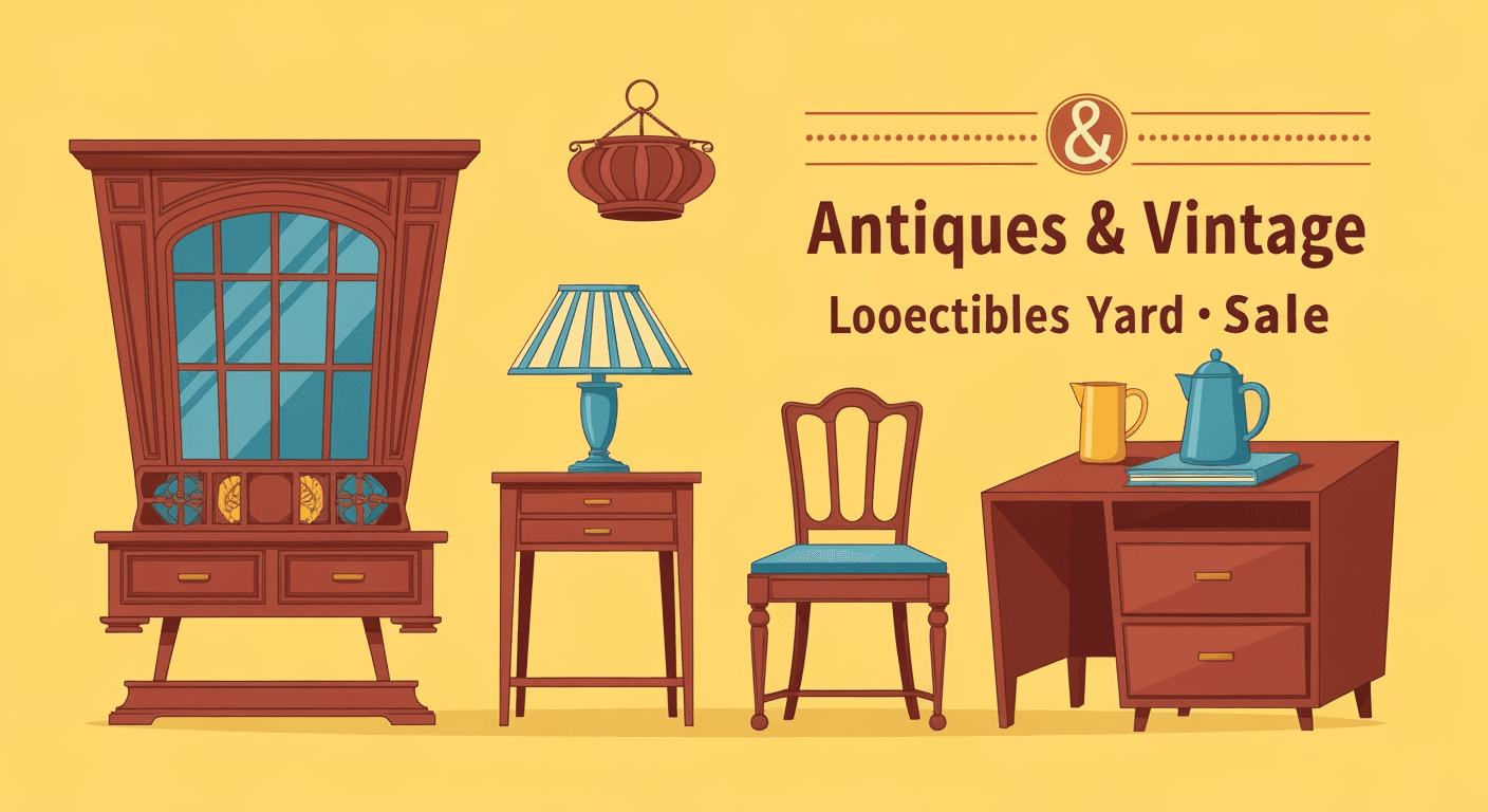 AI-generated yard sale illustration