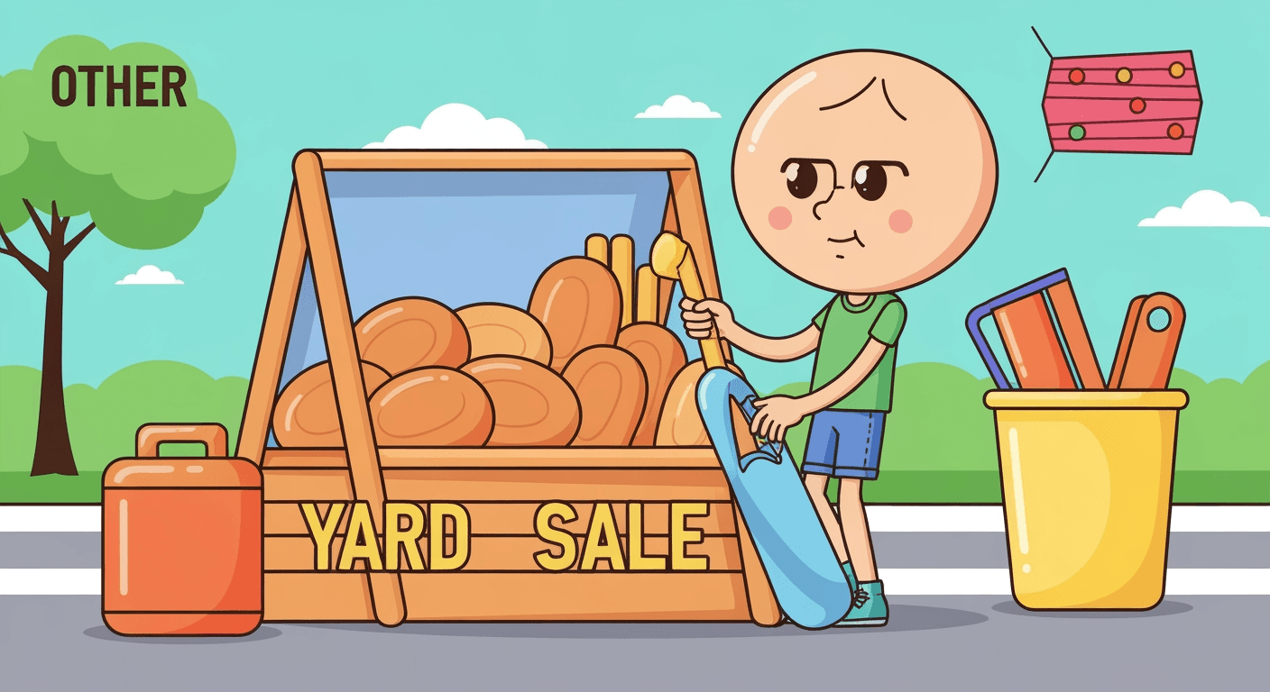 AI-generated yard sale illustration