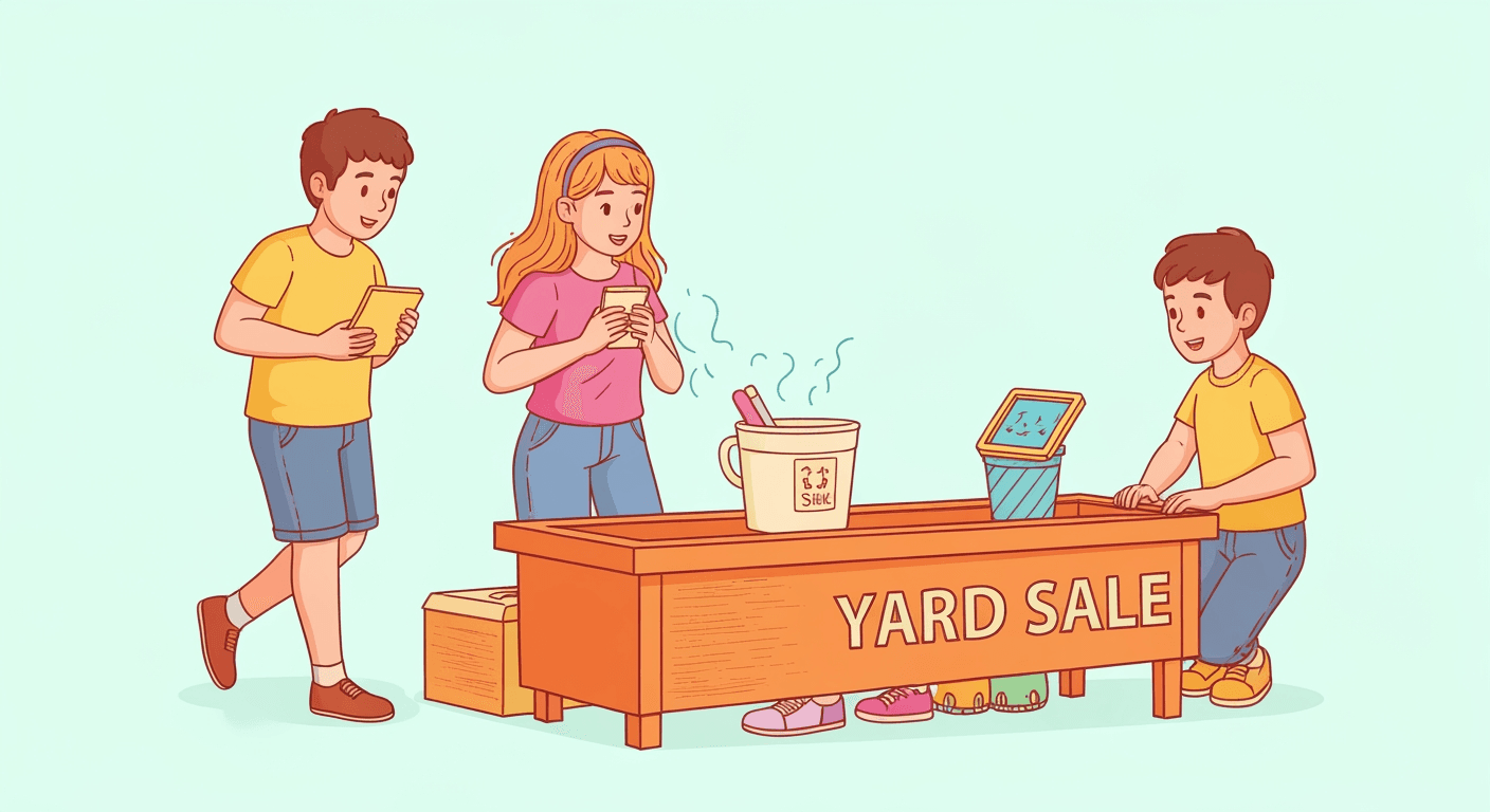 AI-generated illustration of a garage sale