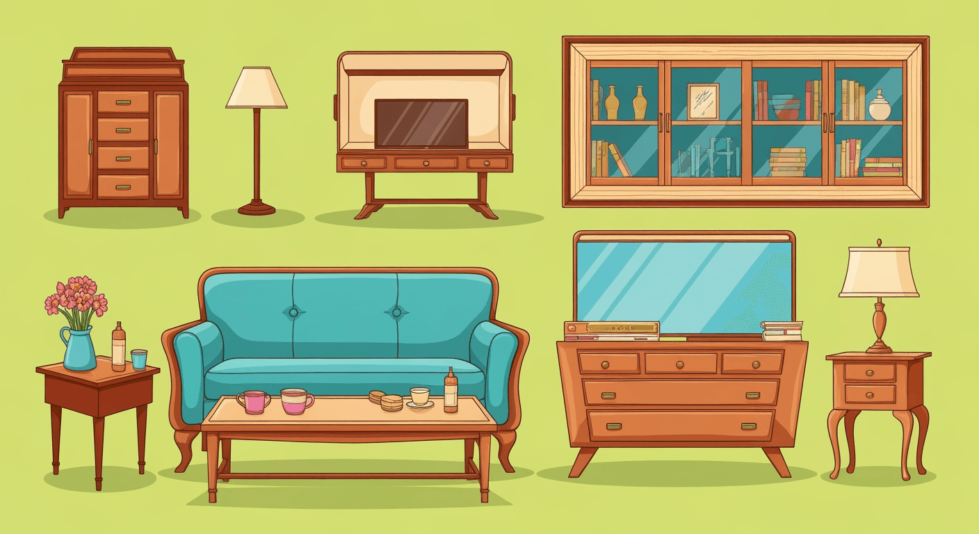 AI-generated yard sale illustration