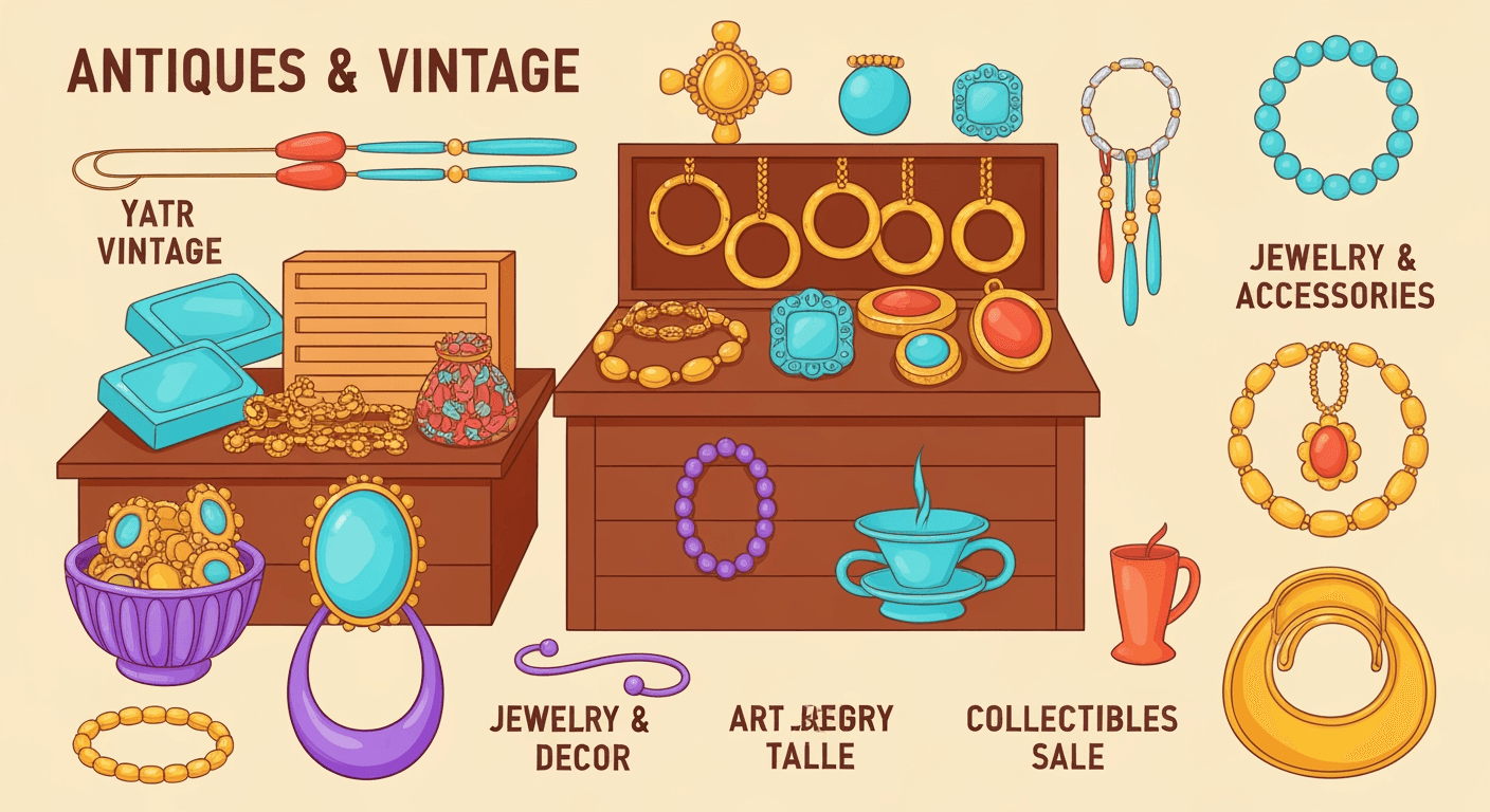 AI-generated yard sale illustration
