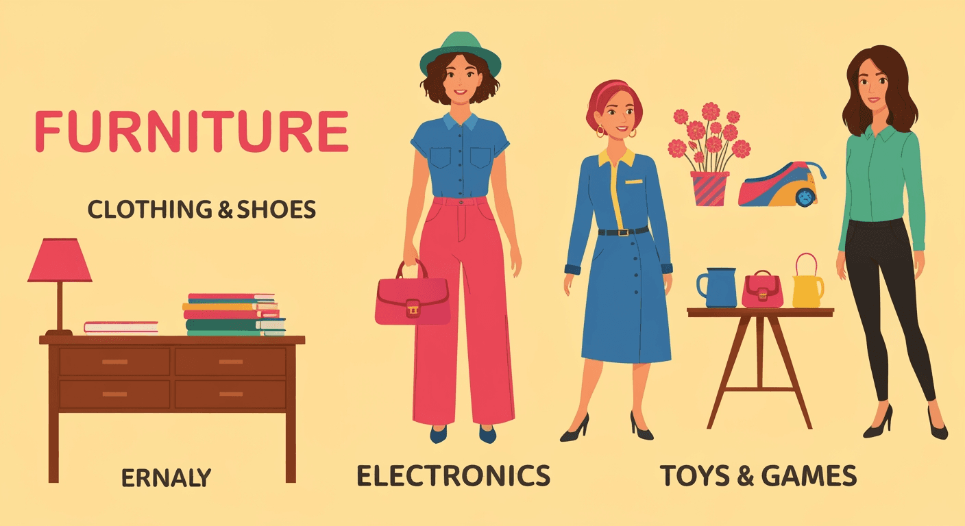 AI-generated yard sale illustration