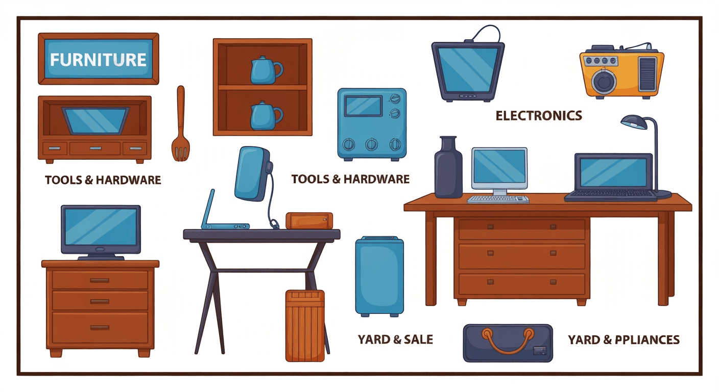 AI-generated yard sale illustration