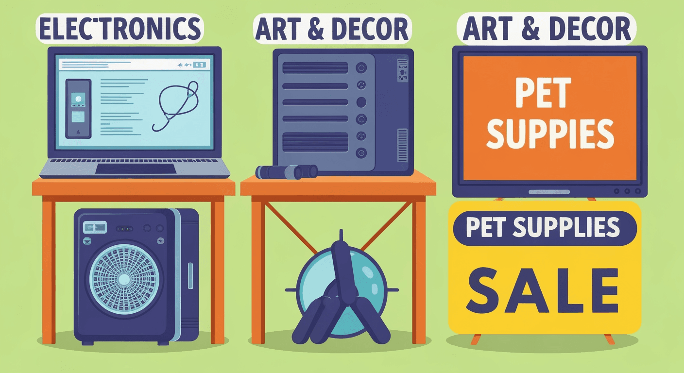 AI-generated yard sale illustration