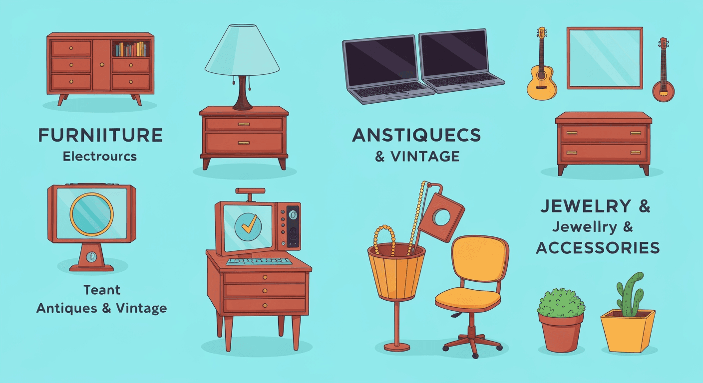 AI-generated illustration of a yard sale