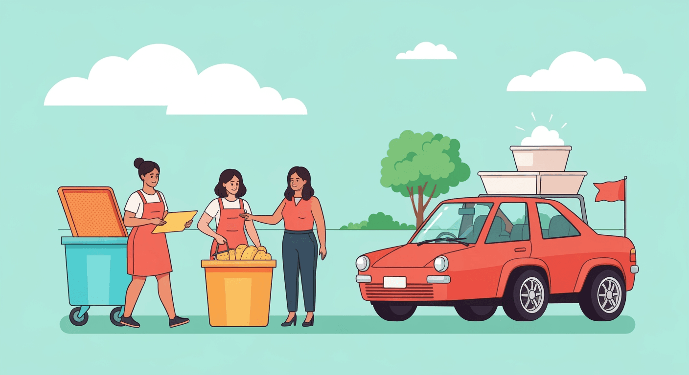 AI-generated illustration of a yard sale