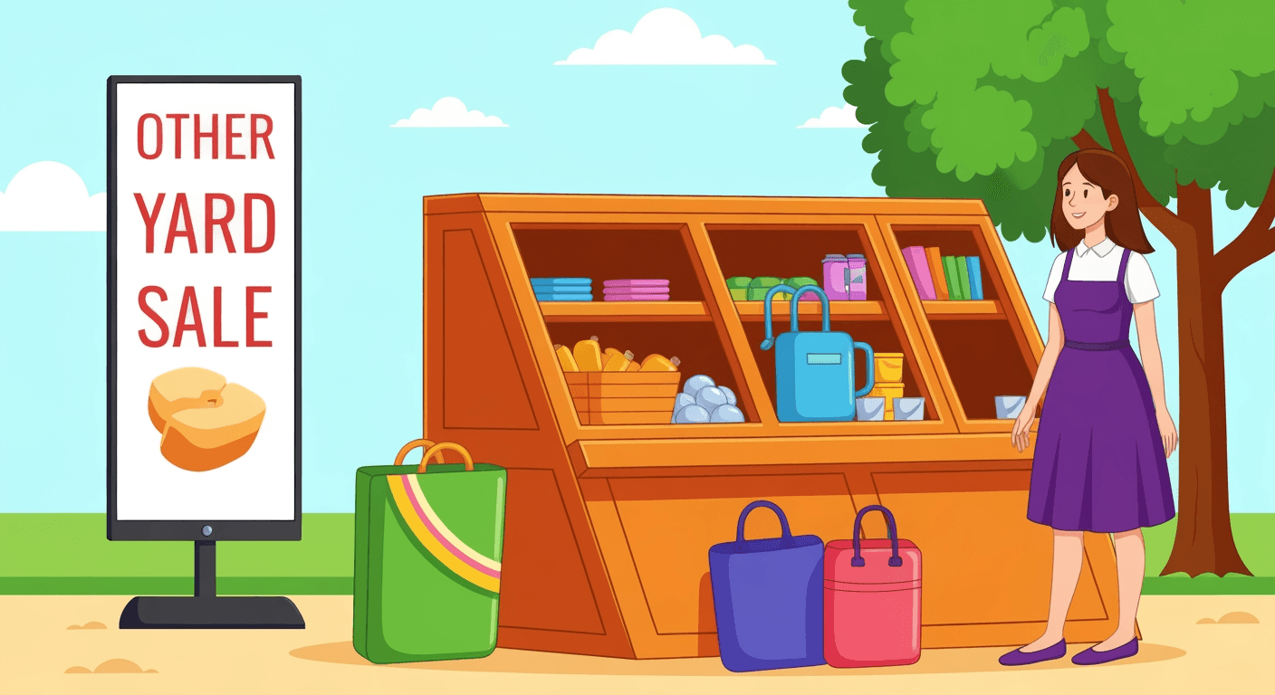 AI-generated illustration of a yard sale