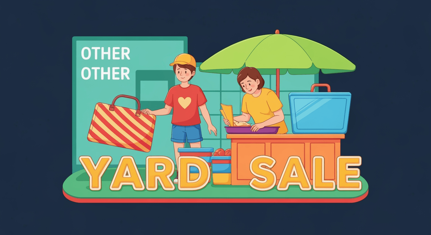 AI-generated illustration of a yard sale