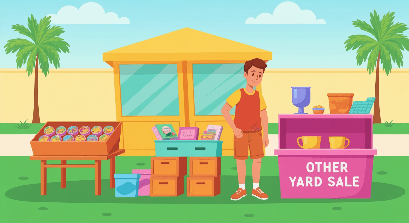 AI-generated illustration of a yard sale