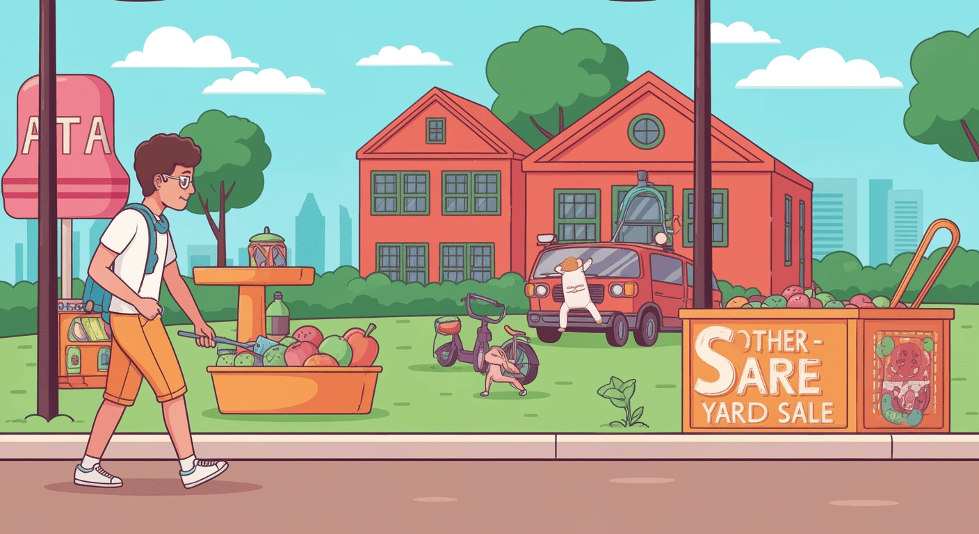AI-generated illustration of a yard sale