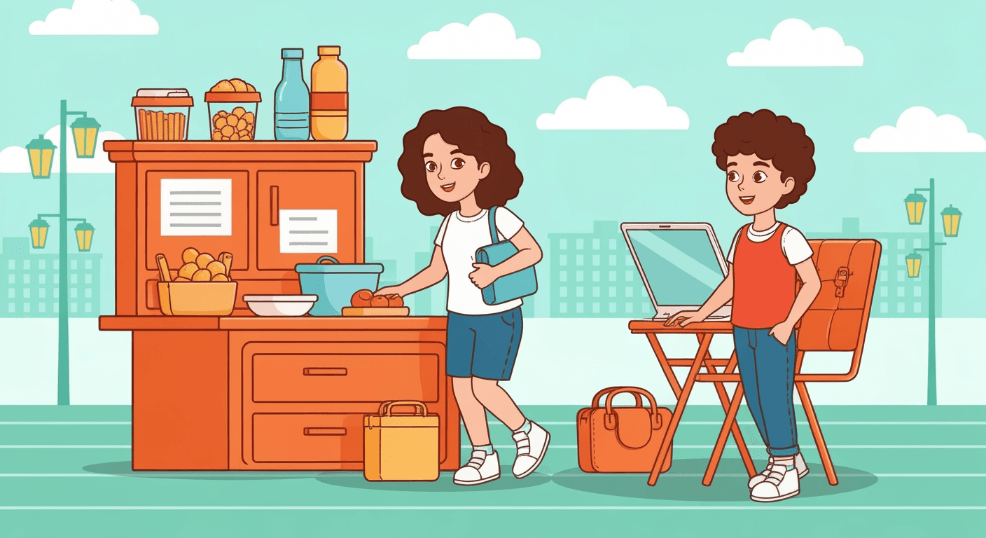 AI-generated illustration of a yard sale