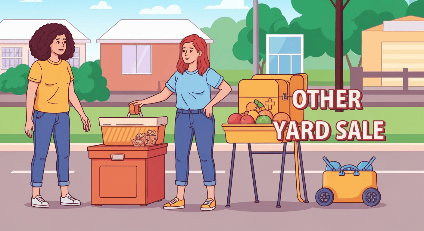AI-generated illustration of a yard sale