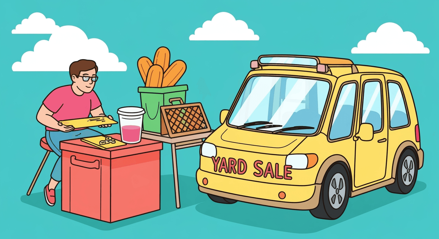 AI-generated illustration of a yard sale