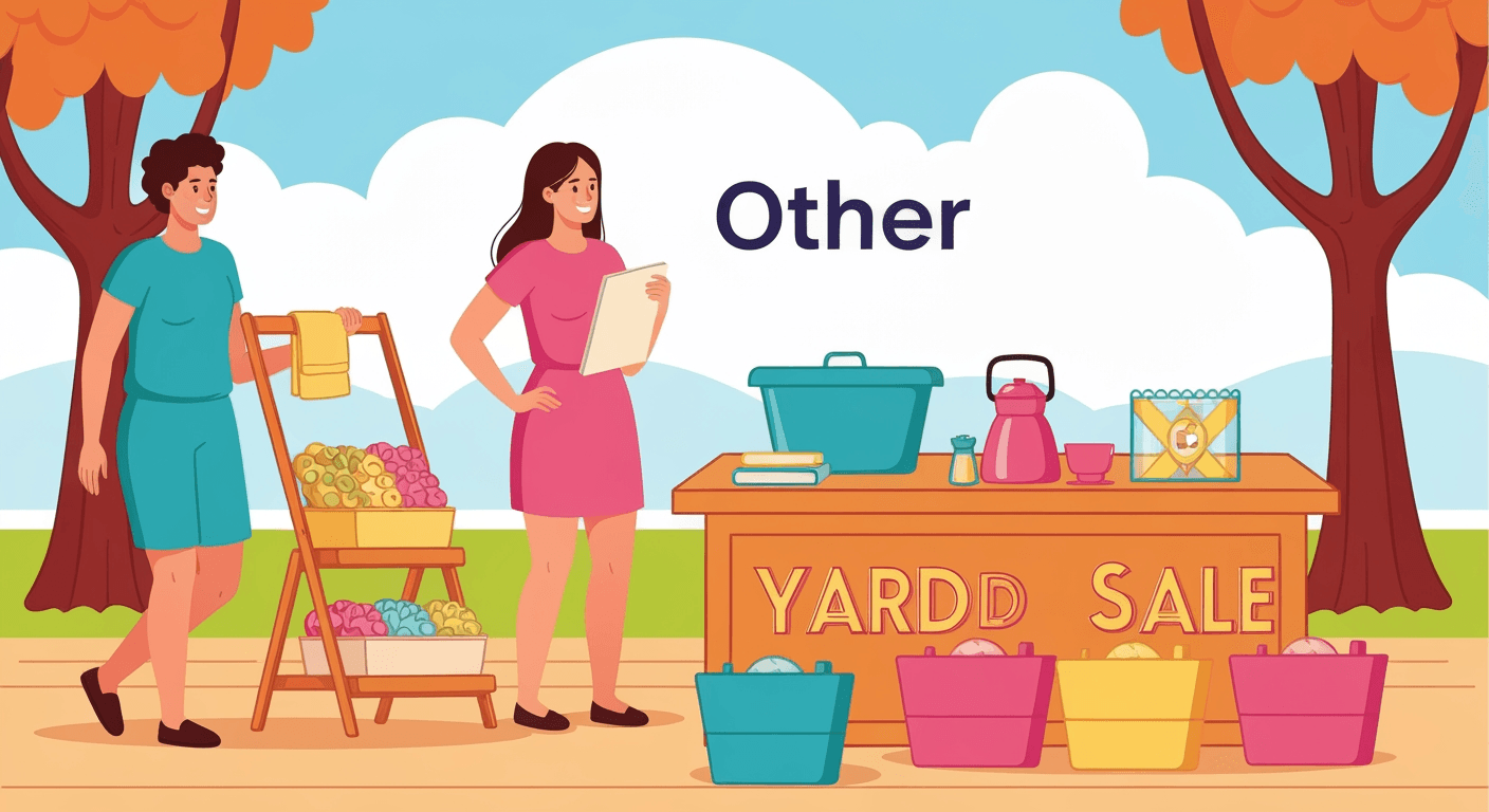 AI-generated illustration of a yard sale
