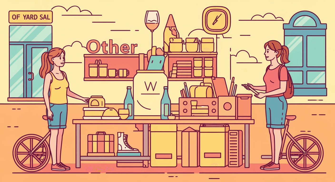 AI-generated illustration of a yard sale