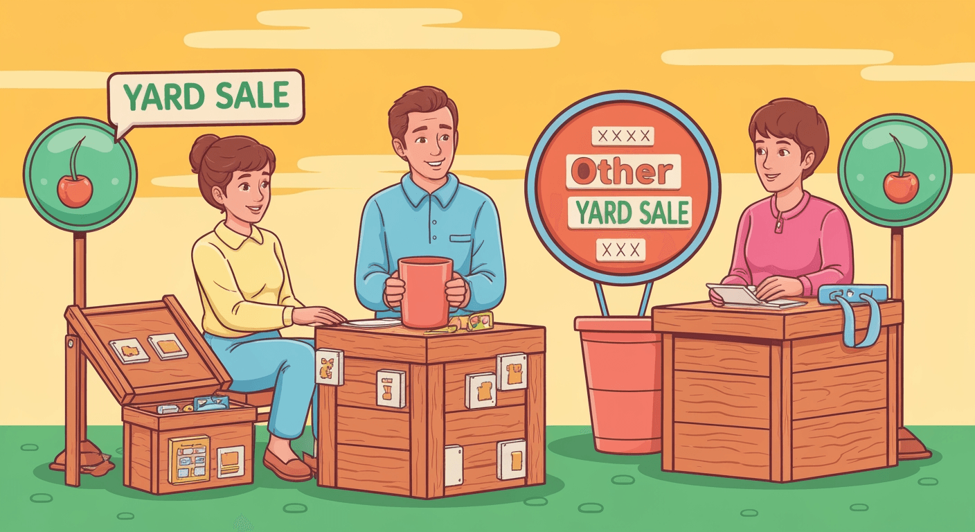 AI-generated illustration of a yard sale