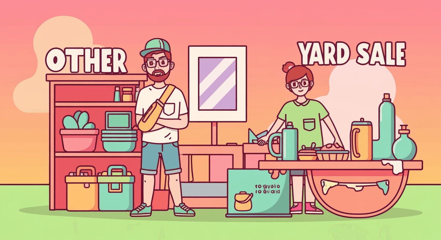 AI-generated illustration of a yard sale