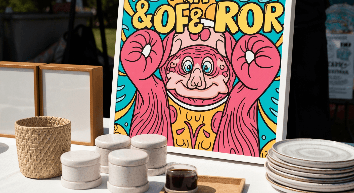 AI-generated yard sale illustration