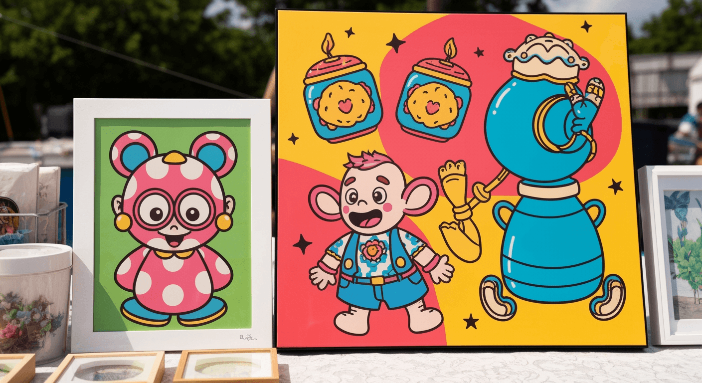 AI-generated illustration of a yard sale