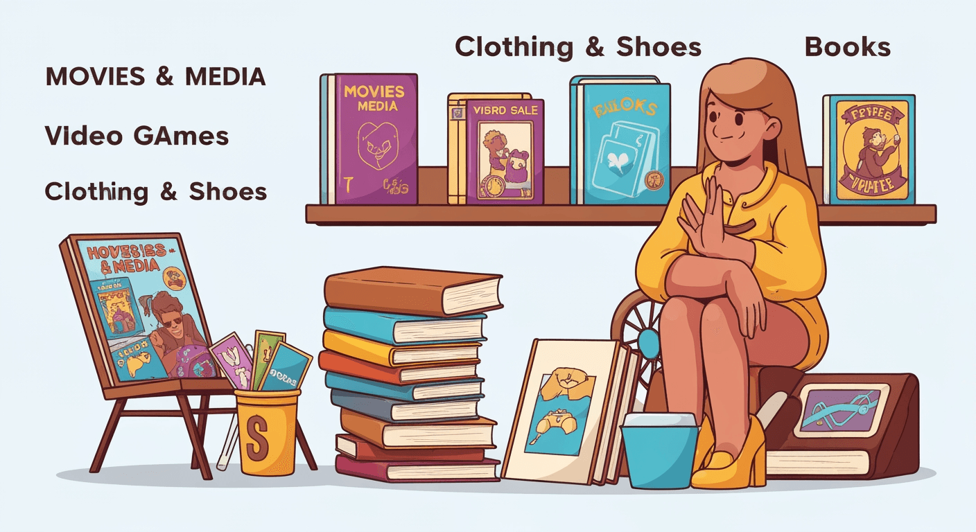 AI-generated illustration of a yard sale