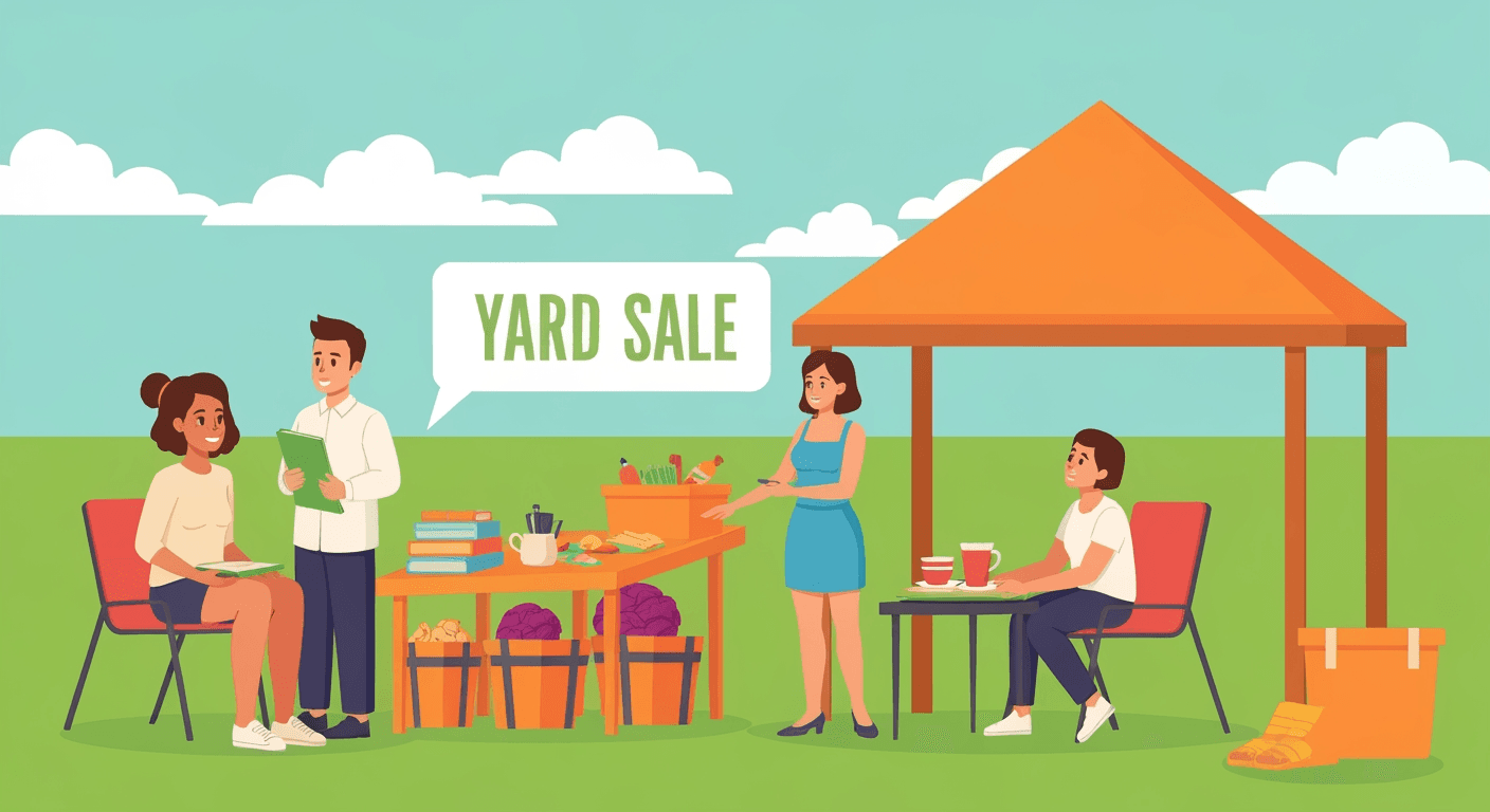 AI-generated illustration of a garage sale