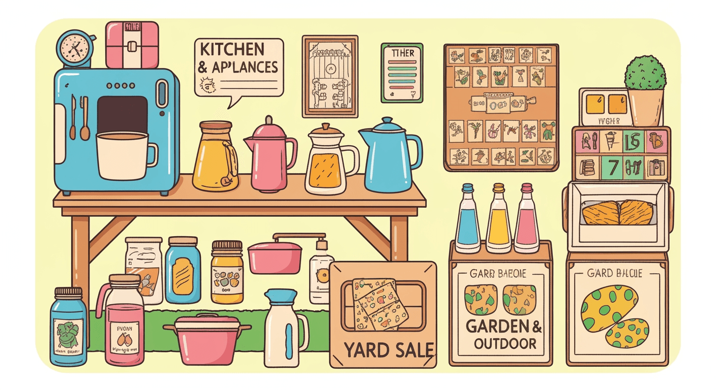 AI-generated illustration of a garage sale