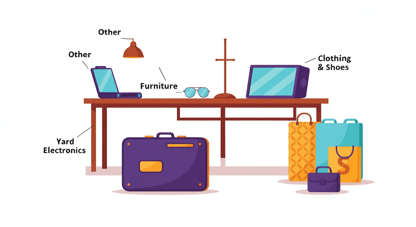 AI-generated illustration of a yard sale