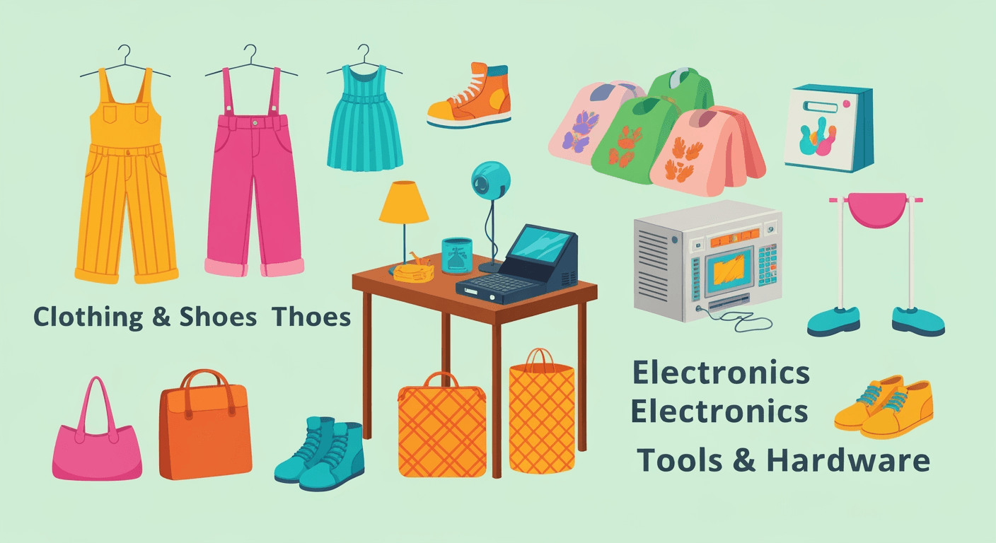 AI-generated illustration of a yard sale