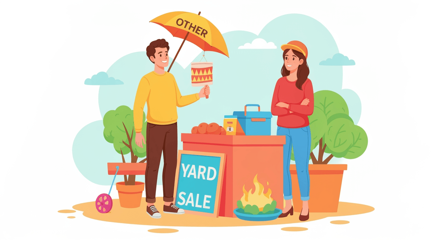 AI-generated illustration of a yard sale