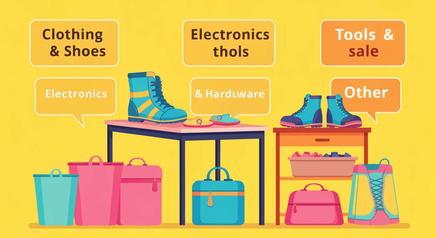 AI-generated illustration of a yard sale