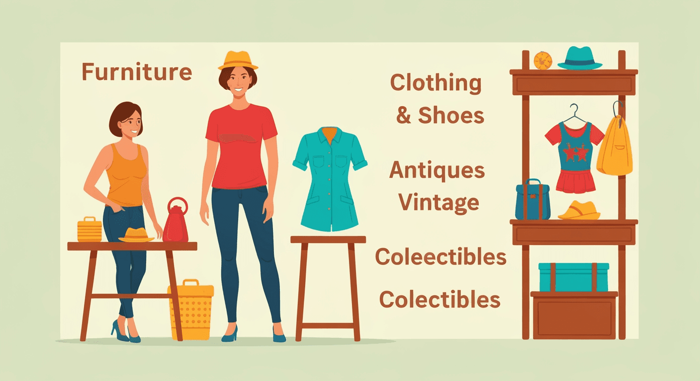 AI-generated illustration of a yard sale