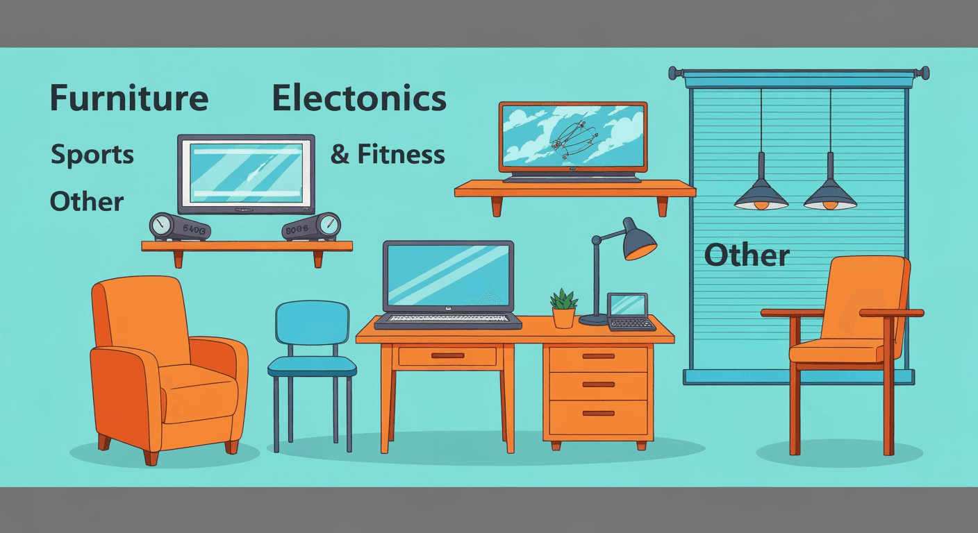 AI-generated illustration of a moving sale