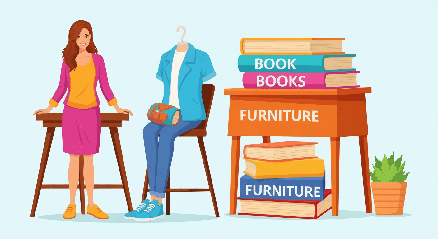 AI-generated illustration of a garage sale