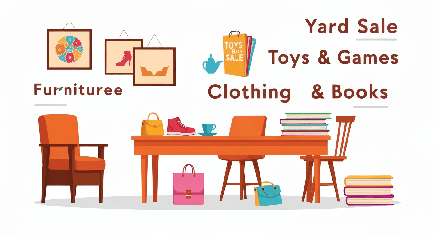 AI-generated illustration of a yard sale