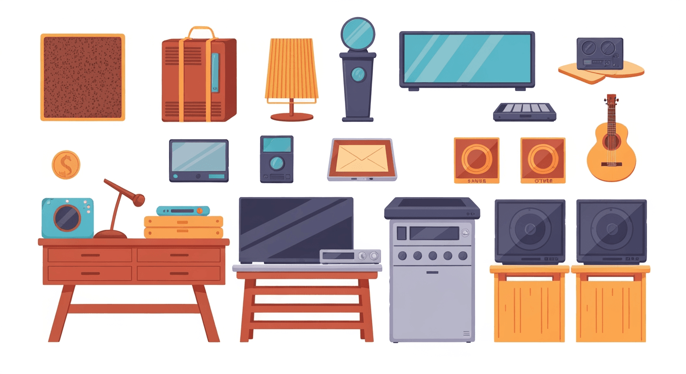 AI-generated illustration of a yard sale