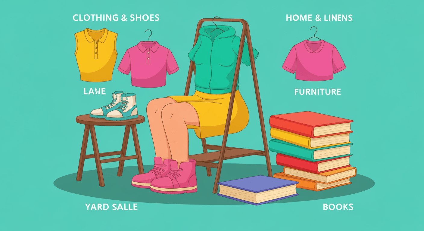 AI-generated illustration of a yard sale