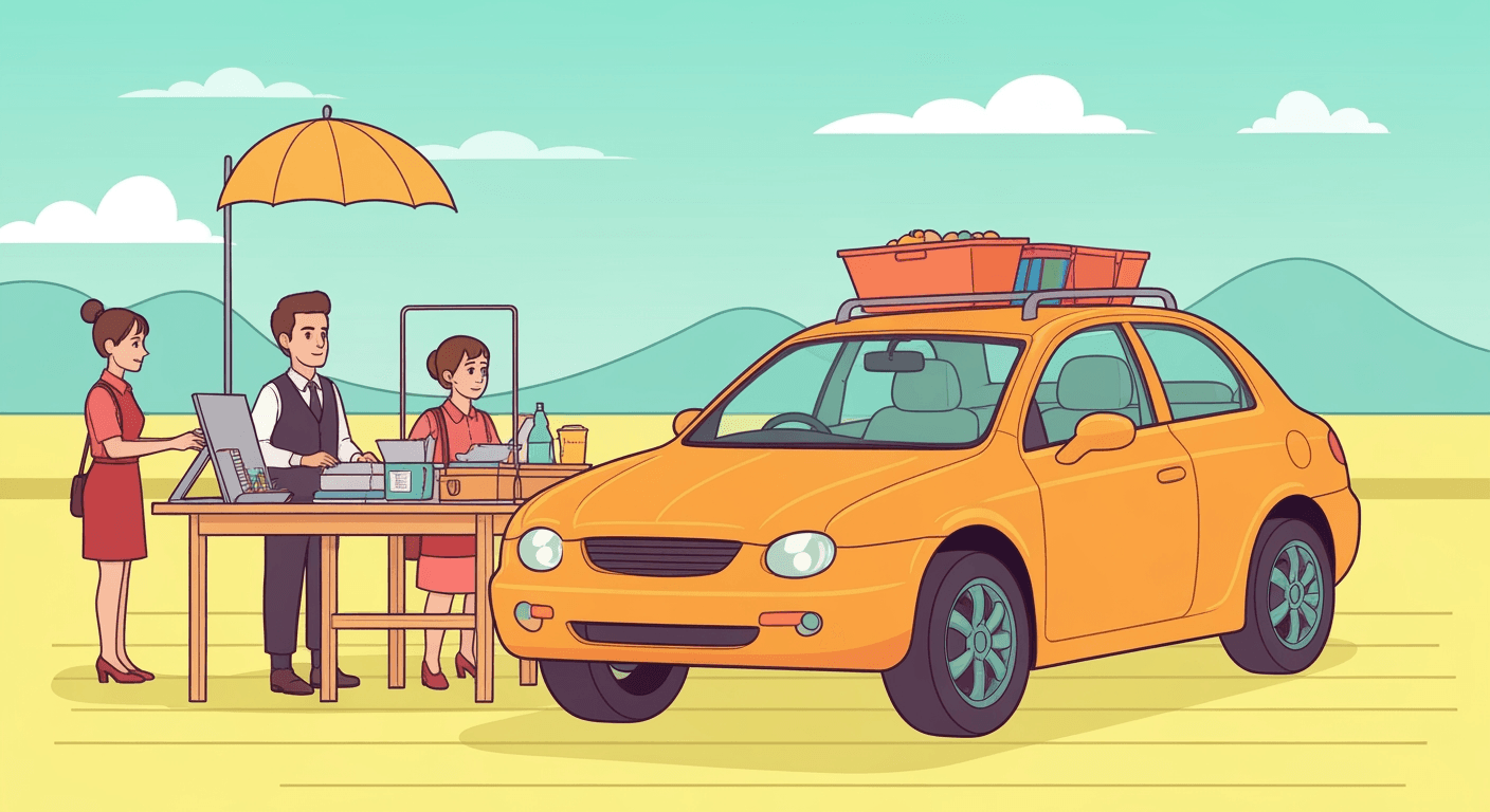 AI-generated illustration of a yard sale