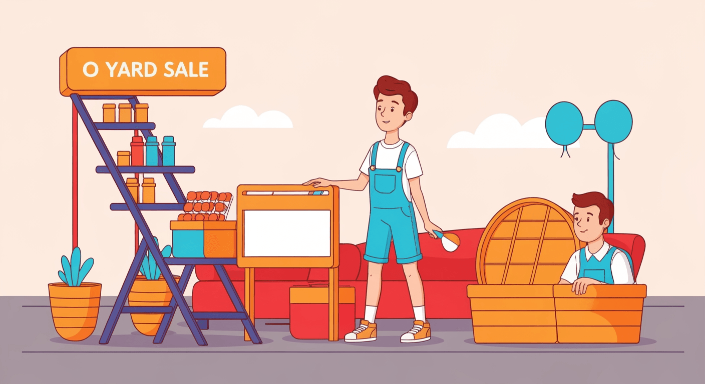 AI-generated illustration of a yard sale