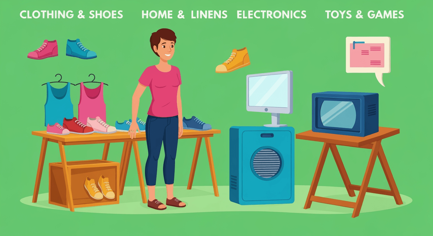 AI-generated yard sale illustration