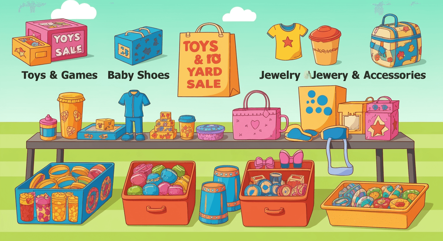 AI-generated illustration of a yard sale