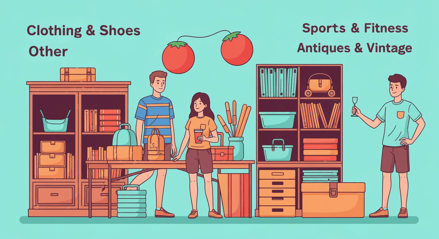 AI-generated illustration of a yard sale