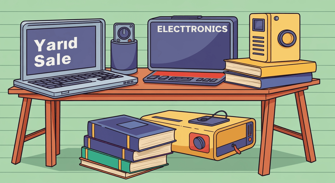 AI-generated illustration of a yard sale