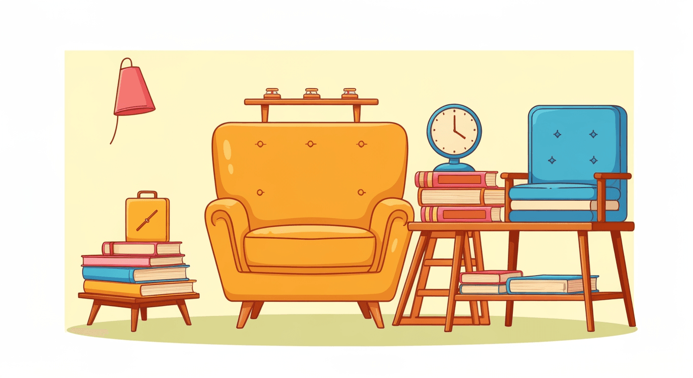 AI-generated illustration of a moving sale