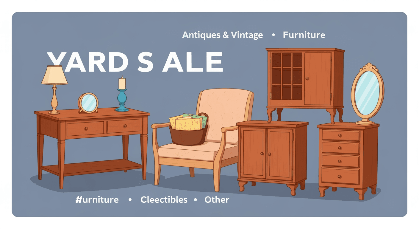 AI-generated illustration of a garage sale